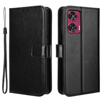 Flip case for Motorola Edge 50 Fusion 5G, Crazy Horse Wallet, black