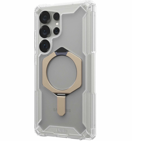 Urban Armor Gear case for Galaxy S25 Ultra, Plasma XTE MagSafe Kickstand, transparent / gray