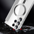Flip case for Samsung Galaxy S24 Ultra, RFID Wallet MagSafe CamShield, silver