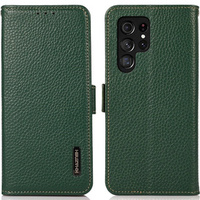 KHAZNEH RFID case for Samsung Galaxy S23 Ultra, Litchi Texture, green