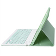 Case + keyboard Samsung Galaxy Tab A9+, Leather Pen Slot, light green