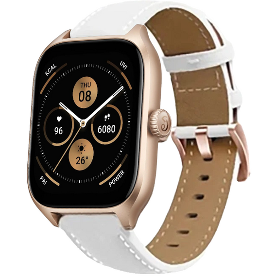 Universal Leather Strap 20mm, White