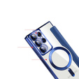 Flip case for Samsung Galaxy S22 Ultra 5G, RFID Wallet MagSafe CamShield, dark blue