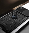 Armored Case for iPhone 16E, CamShield Slide, black + Tempered Glass 9H
