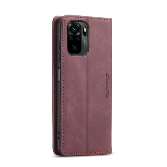 CASEME case for Xiaomi Redmi Note 10 / 10S, Leather Wallet Case, maroon