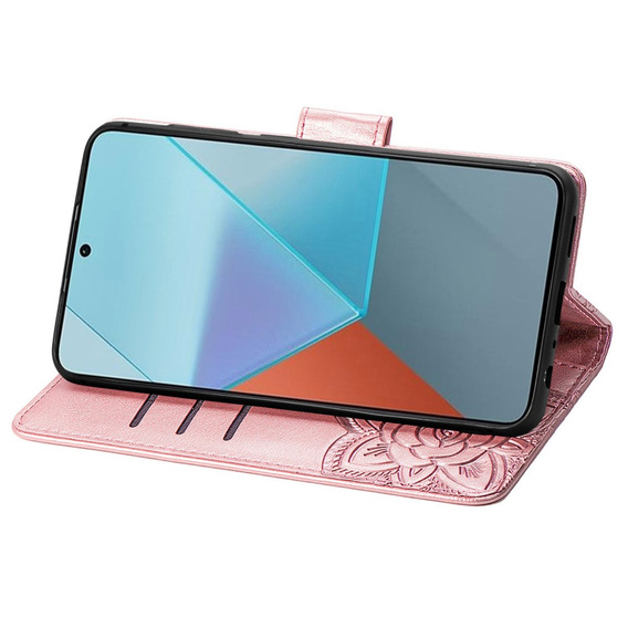 Flip case for Xiaomi Redmi Note 13 Pro 5G, Butterfly, pink rose gold