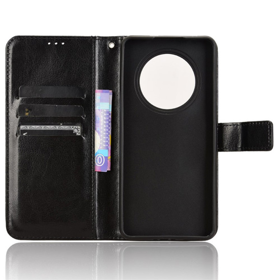 Flip case for Oppo Reno 12FS / 12F, Crazy Horse Wallet, black