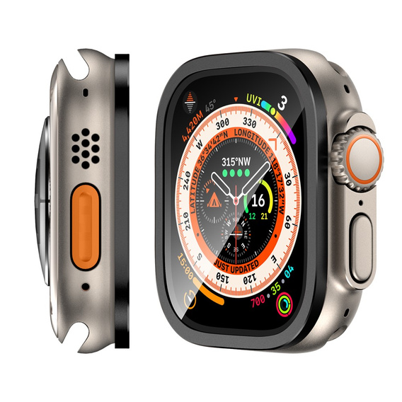Protective frame with tempered glass for Apple Watch Ultra 1/2/3 49 mm