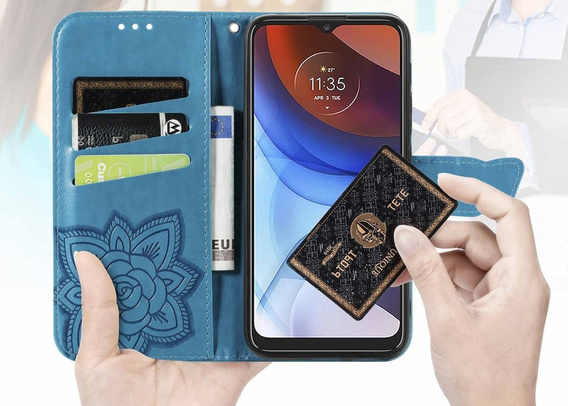 Flip case for Oppo Reno 13F / Oppo Reno 13FS, Butterfly, blue