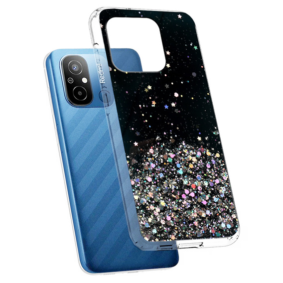 Case for Xiaomi Redmi 12C, Glittery, black