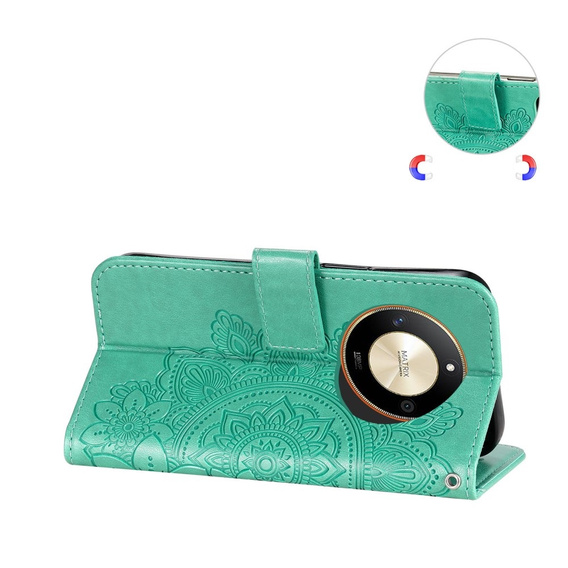 Flip case for Honor Magic 6 Lite 5G, Mandala, green