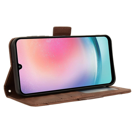 Flip case for Samsung Galaxy M55 5G, Card Slot, brown