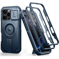 Armored case for iPhone 16 Pro, Dexnor CamProtect MagSafe, blue (Two frames)