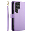 Flip case for Samsung Galaxy S25 Ultra, Wallet Zipper Pocket, purple