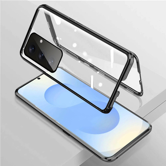 Case for Samsung Galaxy S25+ Plus, Magnetic Dual Glass, black