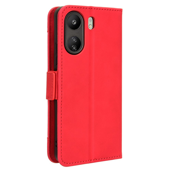 Flip case for Xiaomi Redmi 13C / Poco C65, Card Slot, red