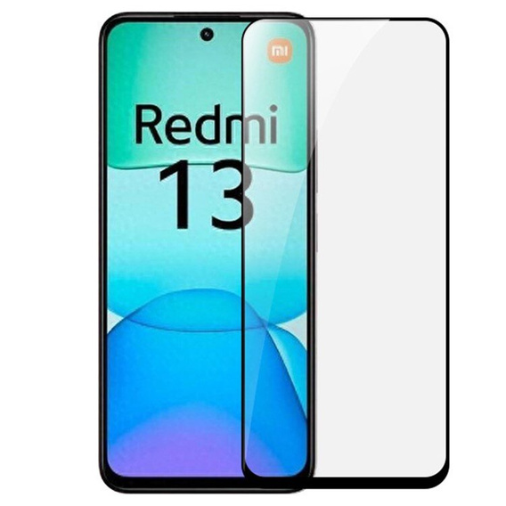 3D Tempered Glass for Xiaomi Redmi 13, black frame
