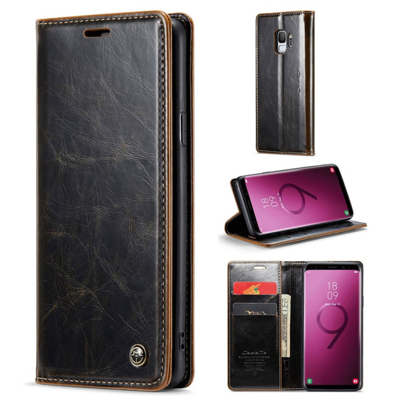 CASEME flip case for Samsung Galaxy S9, Waxy Textucoffee, coffee