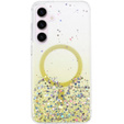 Case for Samsung Galaxy S24, Glittery, for MagSafe, yellow