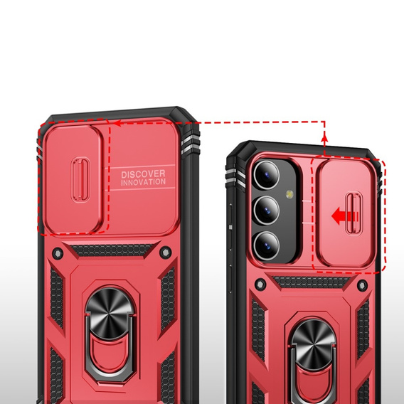 Case for Samsung Galaxy S24+ Plus, CamShield Slide, red / black