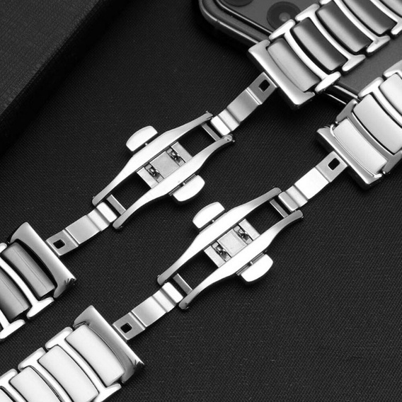 Bracelet Stainless for Apple Watch 1/2/3/4/5/6/7/8/SE/ULTRA (42/44/45/49 MM) - Rose Gold/Black