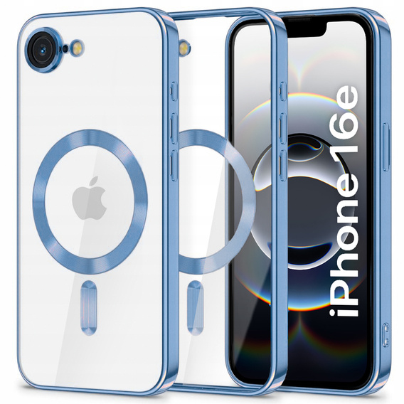 Case for iPhone 16E, Electro MagSafe, blue + Screen Glass