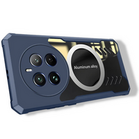 Case for Realme 12 Pro 5G / 12 Pro+ 5G, with magnetic sheet, navy blue / transparent