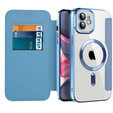 Flip case for iPhone 11, RFID Wallet MagSafe CamShield, blue