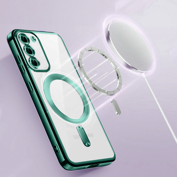 Case for Samsung Galaxy S23, Electro MagSafe, green + Screen Glass