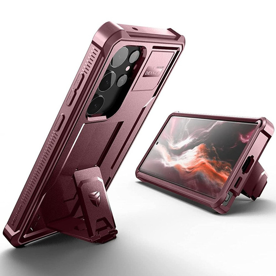 Armored case for Samsung Galaxy S23 Ultra, Dexnor Full Body (Two Frames), red