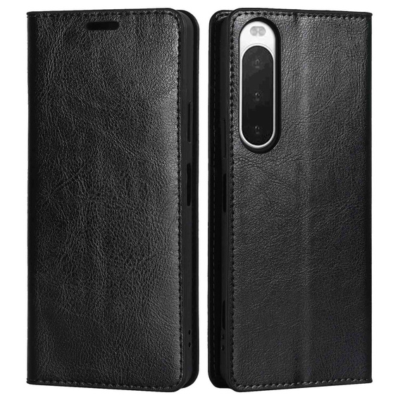 Flip case for Sony Xperia 10 IV, Split Leather Wallet, black
