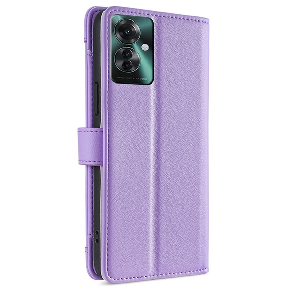 Flip case for Oppo Reno 11F 5G, Wallet Zipper Pocket, purple