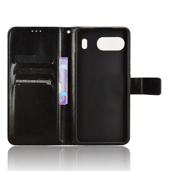 Flip case for OnePlus Nord 4, Crazy Horse Wallet, black