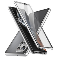 Case for Samsung Galaxy S21 Ultra, Magnetic Dual Glass, silver