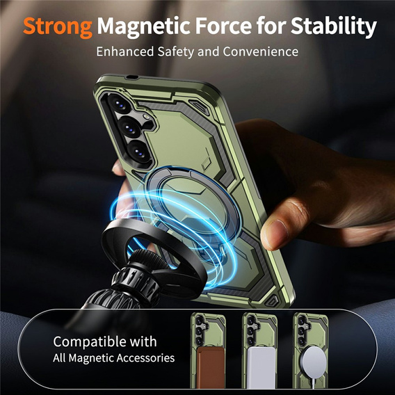 Magnetic case with stand for Samsung Galaxy A57 5G, green