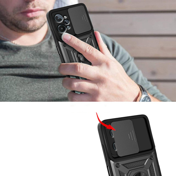 Case for Realme C31, CamShield Slide, black