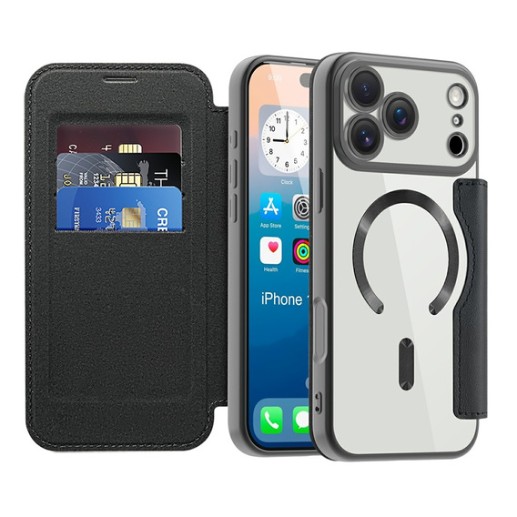 Wallet MagSafe RFID flip case with camera protection for iPhone 17 Pro Max