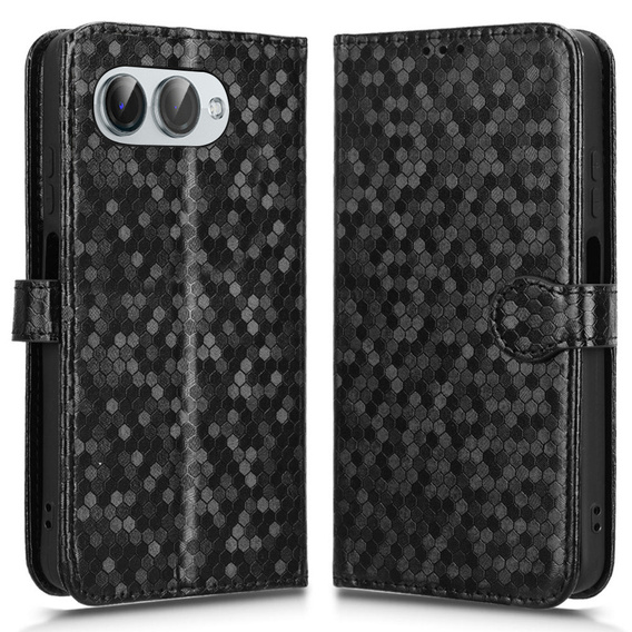 Flip case for T Phone 3 5G, Wallet Rhombus, black