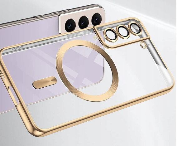 Case for Samsung Galaxy S22, Electro MagSafe, gold + Screen Glass