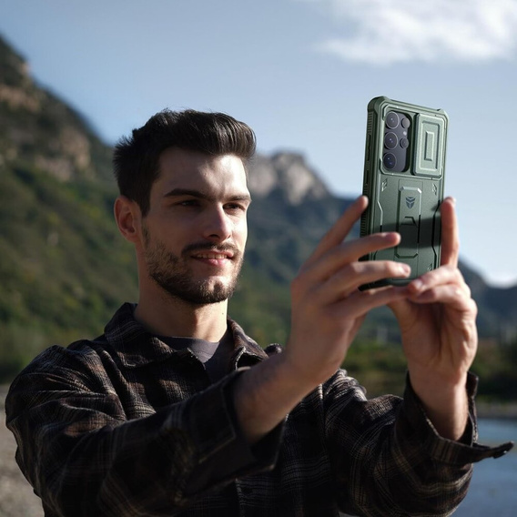 Armored case for Samsung Galaxy S24 Ultra, Dexnor Full Body (Two Frames), green