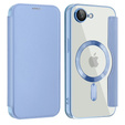Flip case for iPhone 16E, RFID Wallet MagSafe CamShield, blue