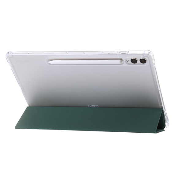 Case for Samsung Galaxy Tab S9 Ultra, Smartcase Hybrid, with stylus space, dark green
