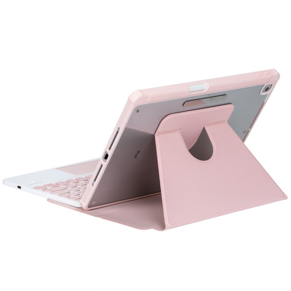 Keyboard case for iPad 11" 2025 A16 (11 gen.) / iPad 10.9" 2022 (10 gen.), Rotary 360° Leather, pink rose gold