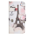 Flip case for Motorola Moto G73 5G, Wallet, Eiffel Tower, white