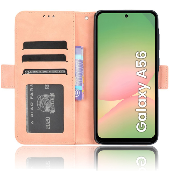 Flip case for Samsung Galaxy A56, Card Slot, pink