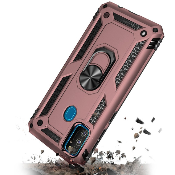 Armor Case for Samsung Galaxy M21, Nox Case Ring, pink rose gold