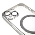 Case for iPhone 14, Electro MagSafe, silver + Screen Glass