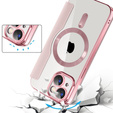 Flip case for iPhone 15, RFID Wallet MagSafe CamShield, pink