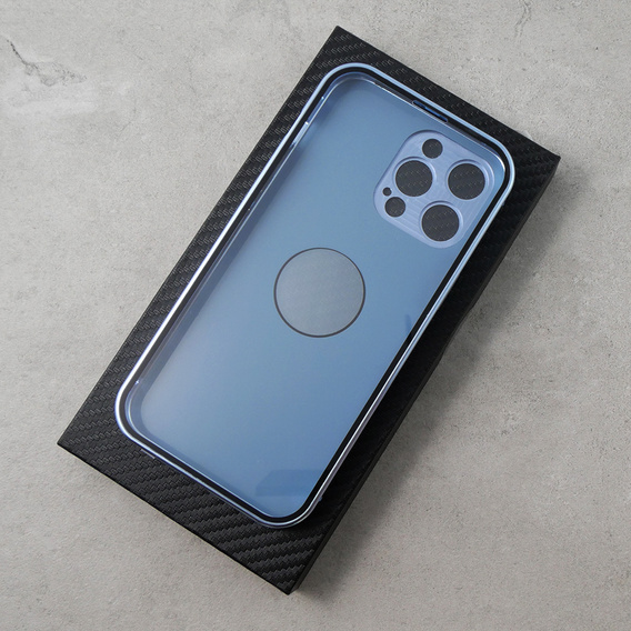 Case for iPhone 13 Pro Max, Dual Glass, for Magsafe, blue