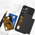 Case for Samsung Galaxy S23, Sliding Card Holder, black